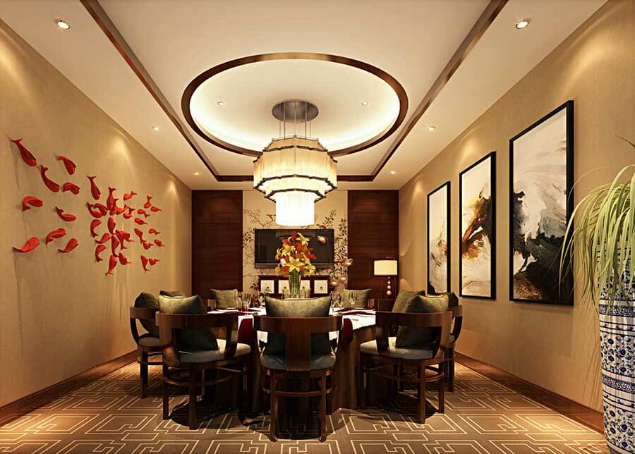 新中式风格酒店餐厅包厢灯光设计