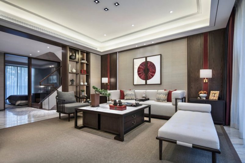 新中式风格别墅客厅照明设计公司